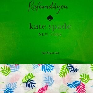 Kate Spade - ‘Tropical Leaf’ Full Sheet Set. NWT. Firm!